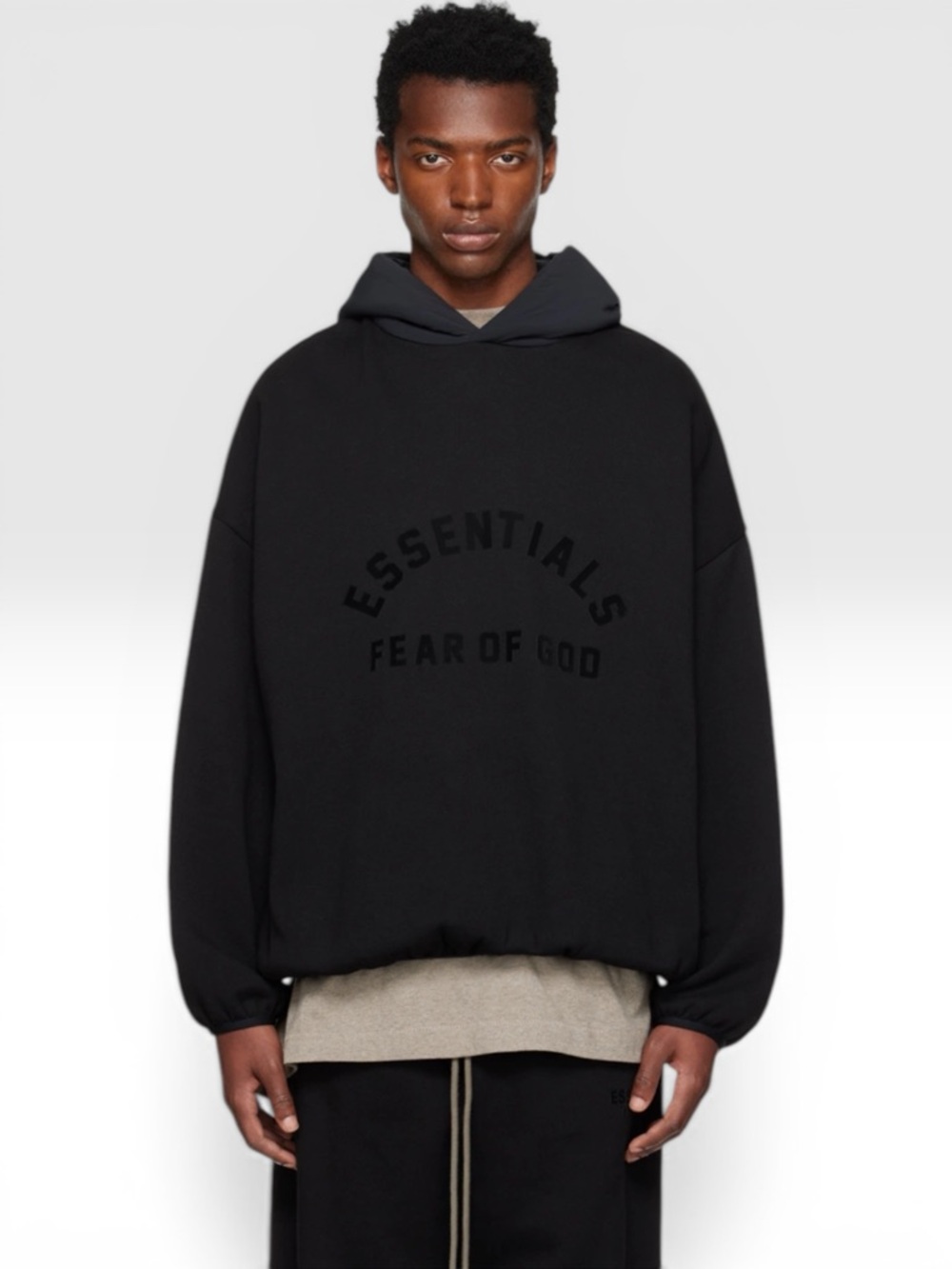 Fear of God ESSENTIALS Black Bonded Hoodie